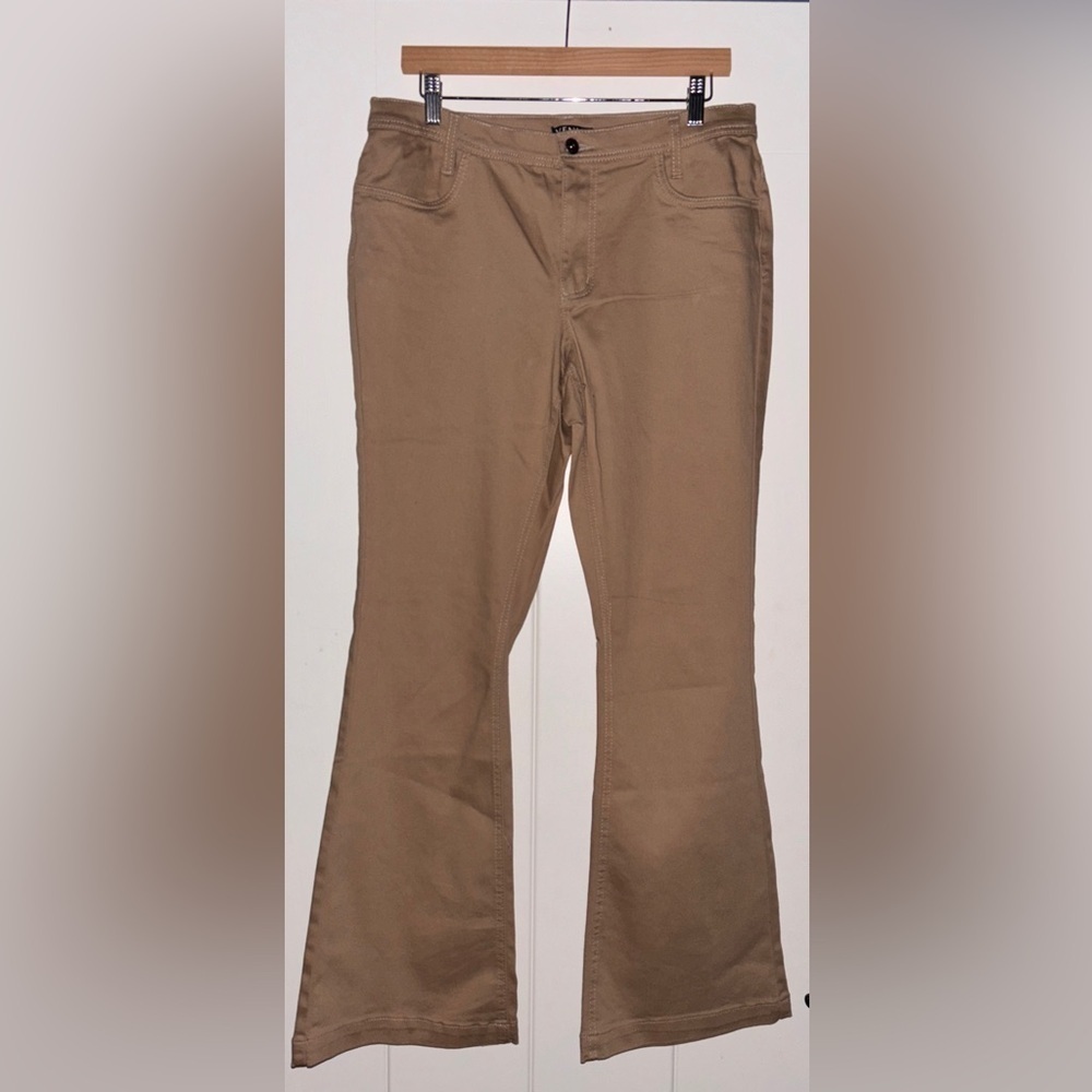Venus Flare Wide Leg Tan Dress Trouser Pant Office Wear Career Work Y2K Women 14
